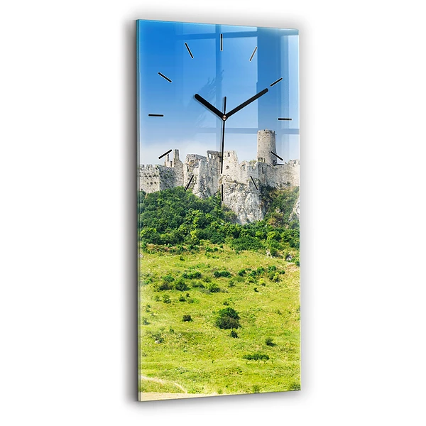 Vertikale Uhr mit motiv Zipser Burg in der Slowakei
