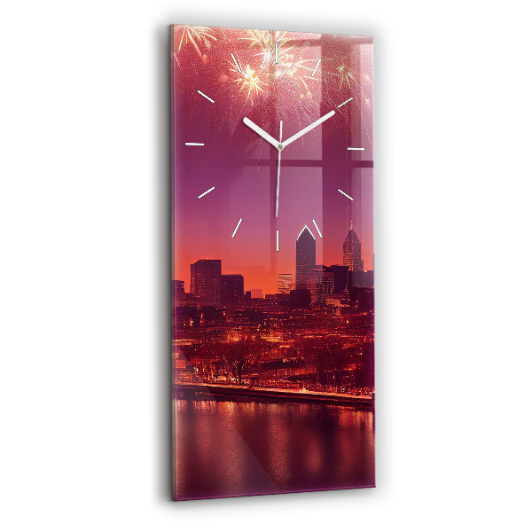 Vertikale Uhr mit motiv Stadt bei Nacht in Philadelphia