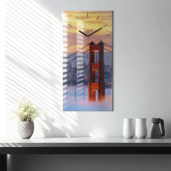 Vertikale Uhr mit motiv Brücke von San Francisco