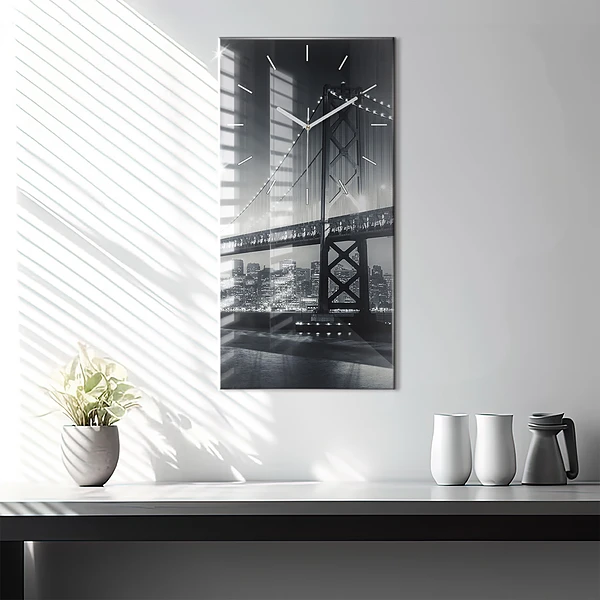 Vertikale Uhr mit motiv Brücke bei Nacht in San Francisco