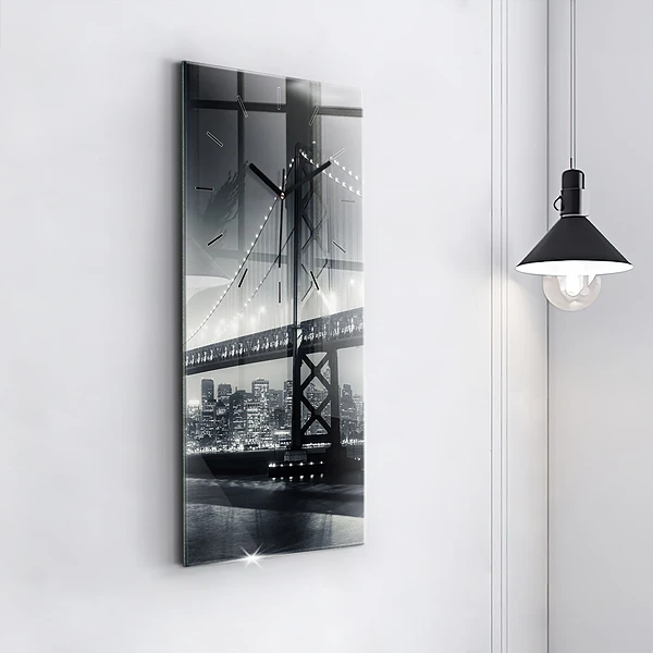 Vertikale Uhr mit motiv Brücke bei Nacht in San Francisco
