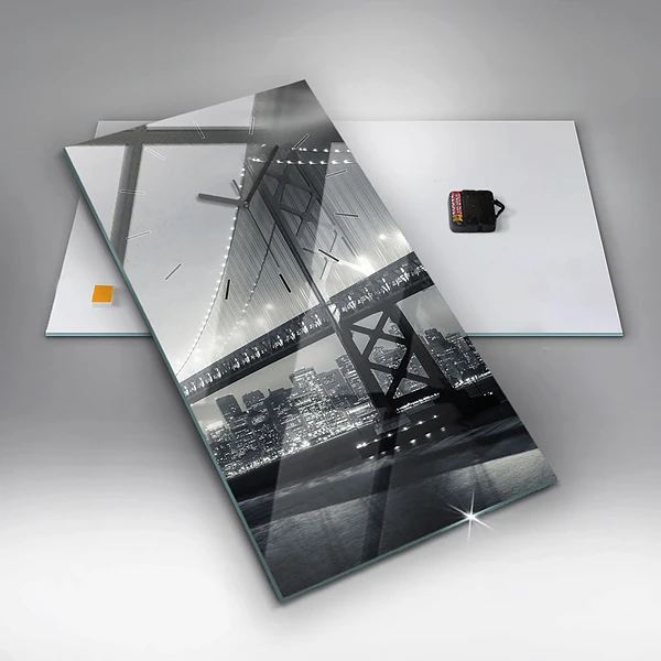Vertikale Uhr mit motiv Brücke bei Nacht in San Francisco