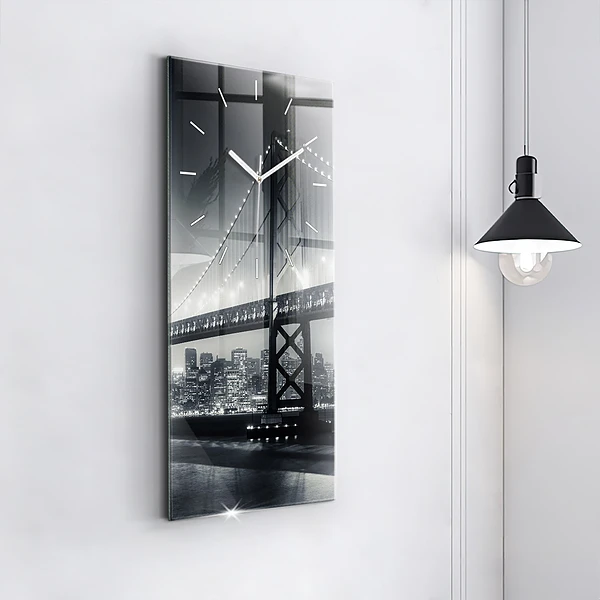 Vertikale Uhr mit motiv Brücke bei Nacht in San Francisco