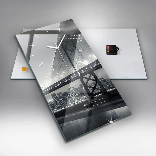 Vertikale Uhr mit motiv Brücke bei Nacht in San Francisco