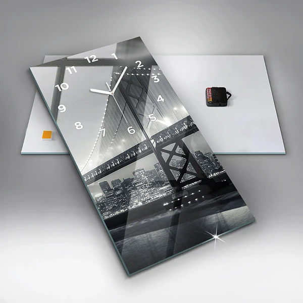 Vertikale Uhr mit motiv Brücke bei Nacht in San Francisco