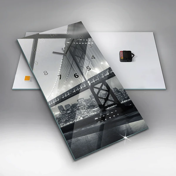 Vertikale Uhr mit motiv Brücke bei Nacht in San Francisco