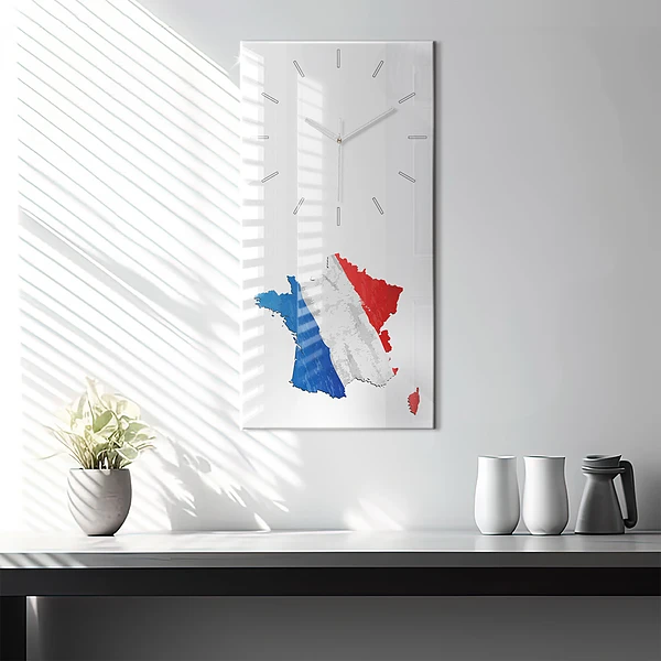 Vertikale Uhr Flagge von Frankreich