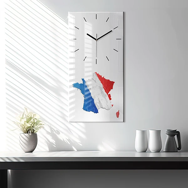 Vertikale Uhr Flagge von Frankreich