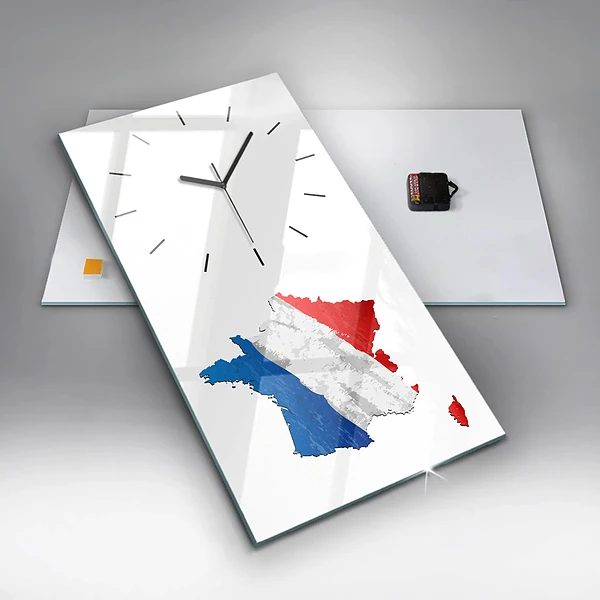 Vertikale Uhr Flagge von Frankreich