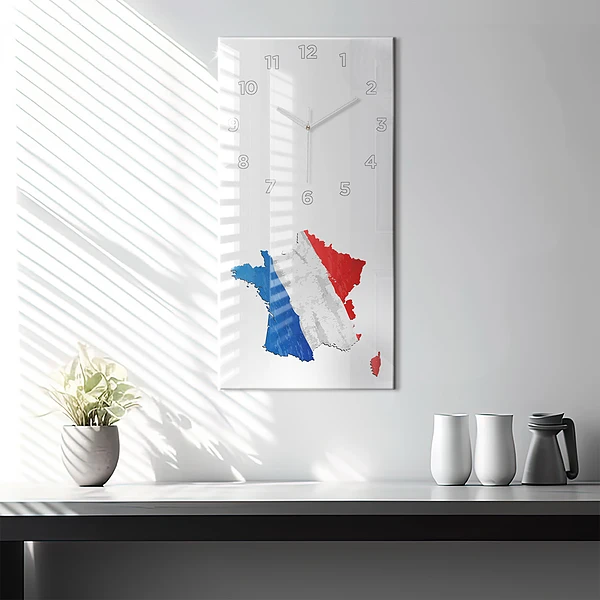 Vertikale Uhr Flagge von Frankreich