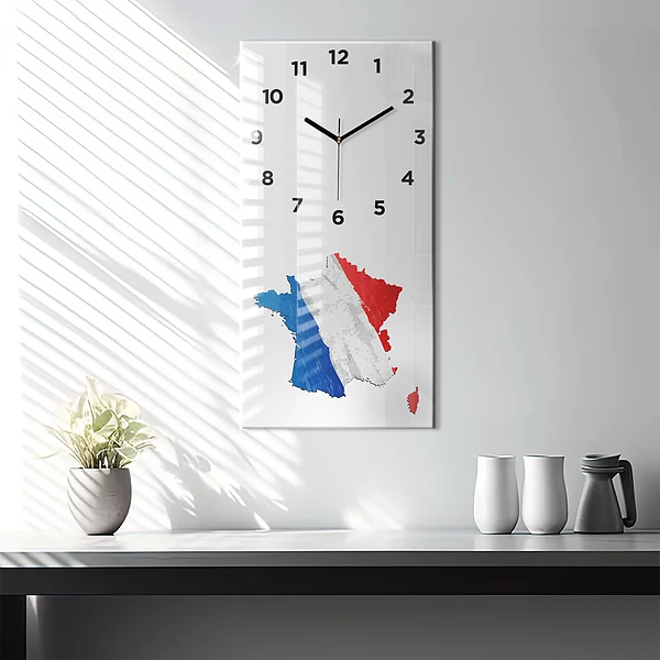 Vertikale Uhr Flagge von Frankreich