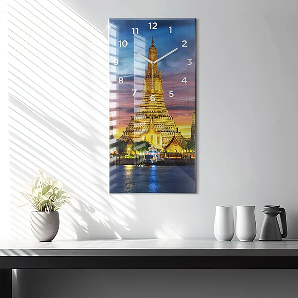 Vertikale Uhr mit motiv Tempel in Bangkok Thailand