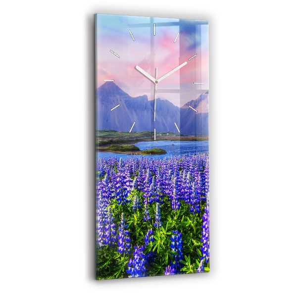Vertikale Uhr mit motiv Bergblick Island