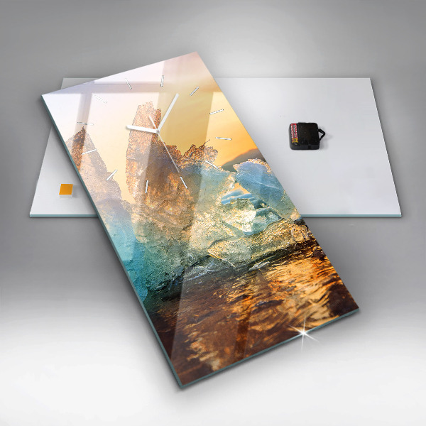 Vertikale Uhr mit motiv Eisberg und Sonnenaufgang