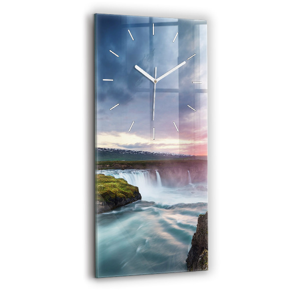 Vertikale Uhr mit motiv Landschaft mit Wasserfall