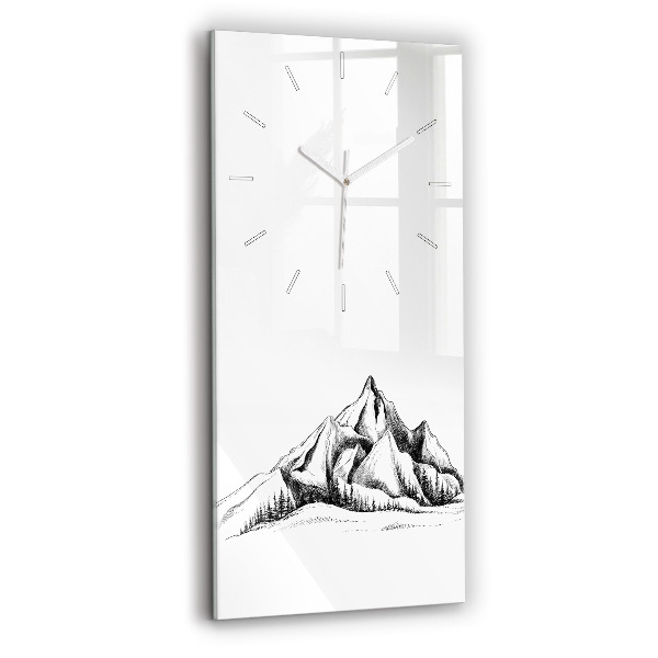 Vertikale Uhr mit motiv Gezeichnete Berge