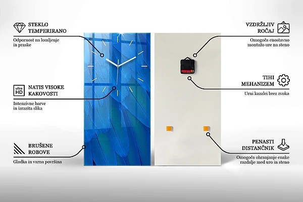 Vertikale Uhr mit motiv Gezeichnete Berge