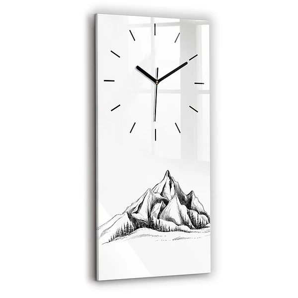 Vertikale Uhr mit motiv Gezeichnete Berge