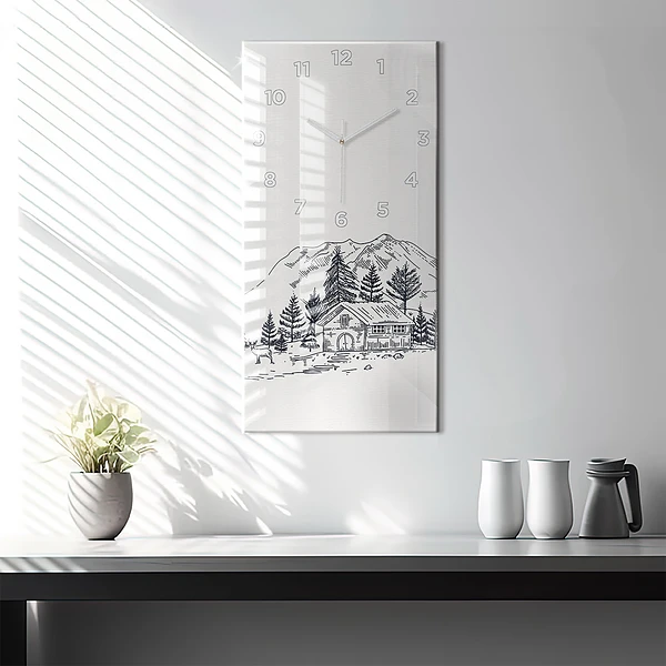 Vertikale Uhr mit motiv Cartoon-Stadt
