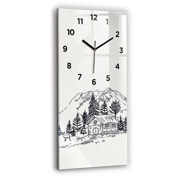 Vertikale Uhr mit motiv Cartoon-Stadt