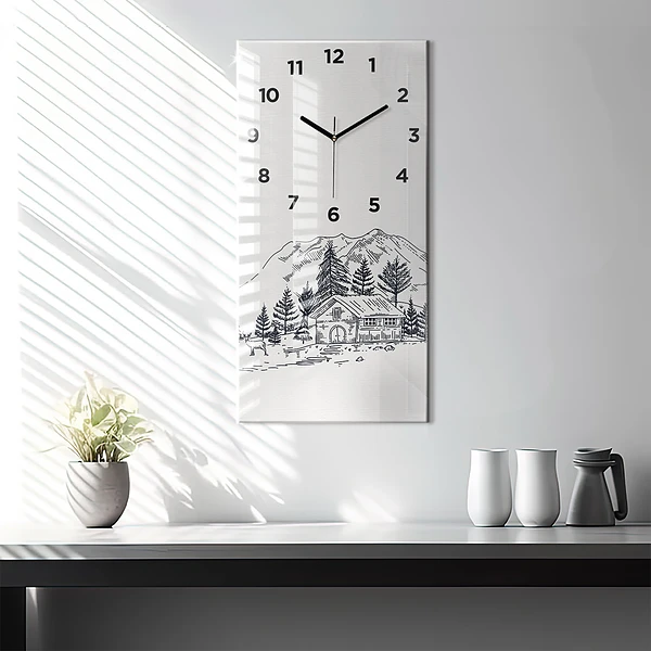 Vertikale Uhr mit motiv Cartoon-Stadt