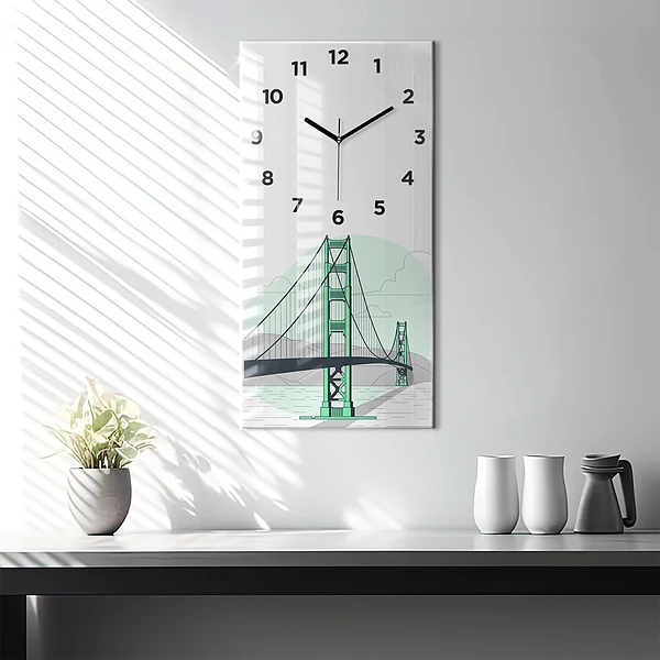Vertikale Uhr Grüne Brücke