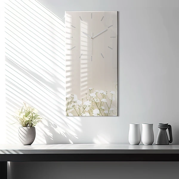 Vertikale Uhr mit motiv Blühende Blumen