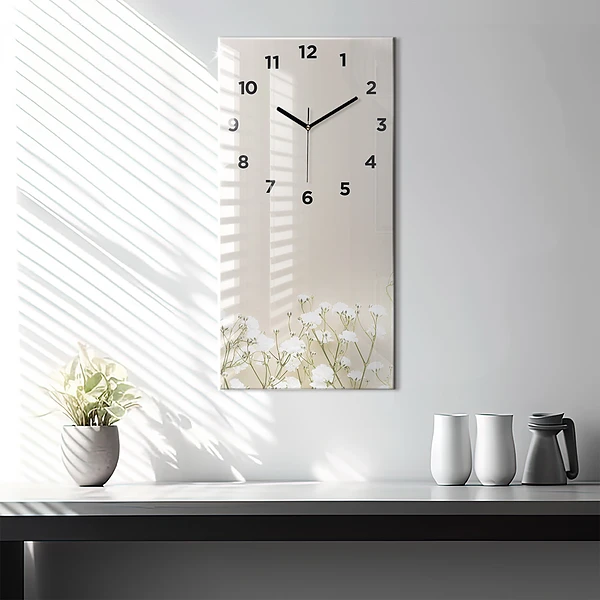Vertikale Uhr mit motiv Blühende Blumen