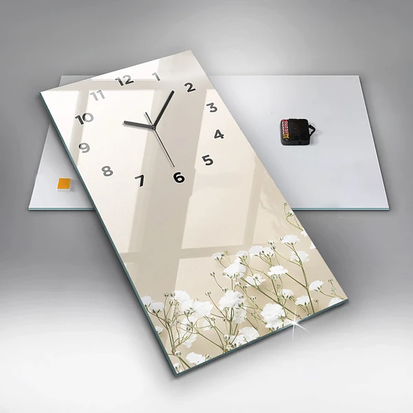 Vertikale Uhr mit motiv Blühende Blumen