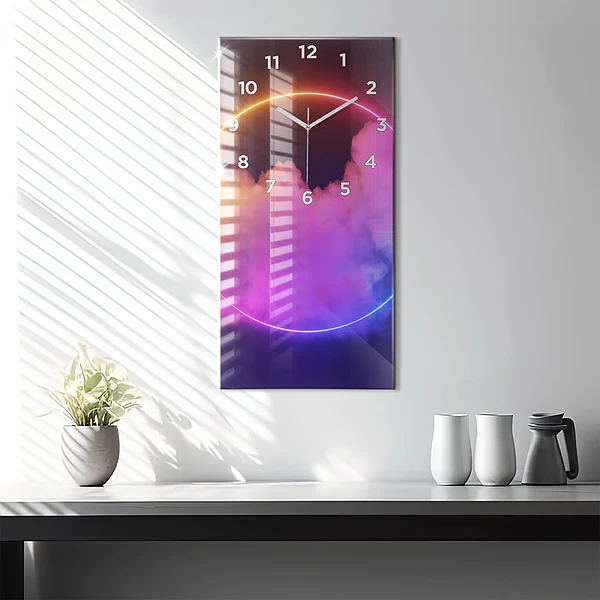 Vertikale Uhr mit motiv 3D Rauch abstrakt