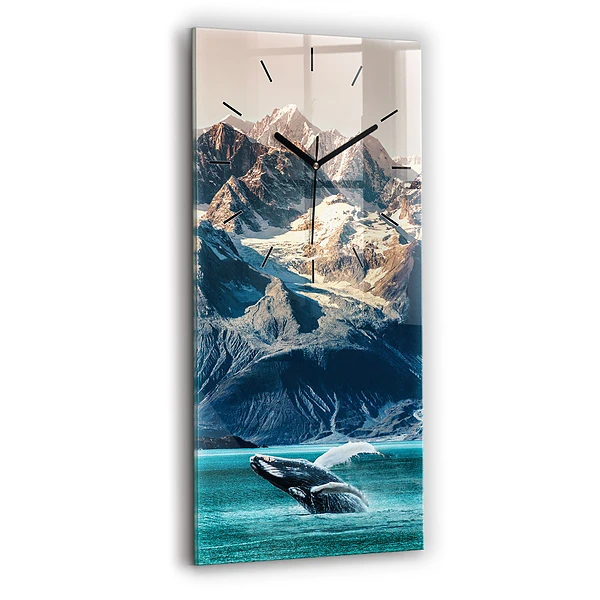 Vertikale Uhr mit motiv Walfisch Wasser