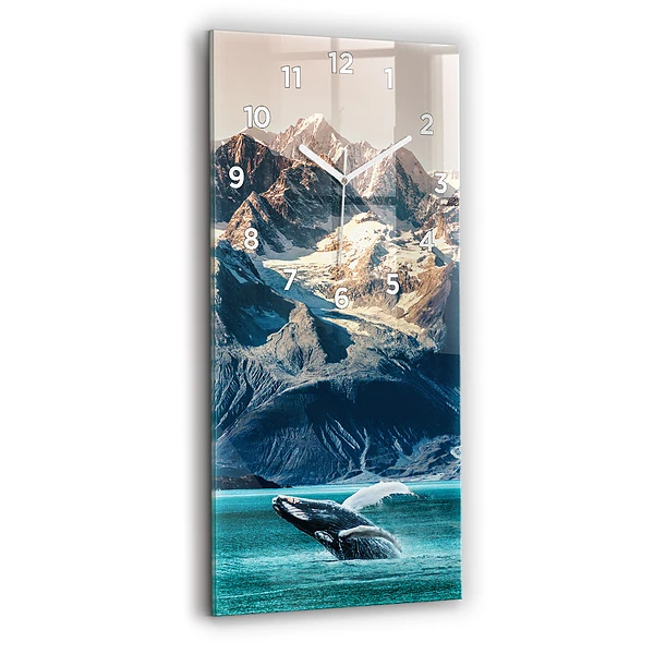 Vertikale Uhr mit motiv Walfisch Wasser