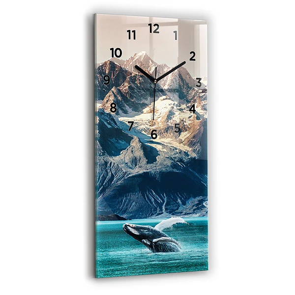 Vertikale Uhr mit motiv Walfisch Wasser