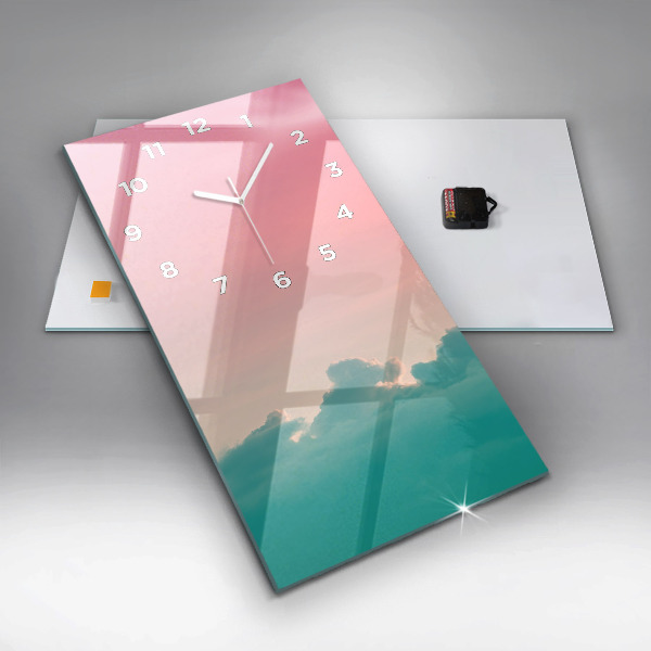 Vertikale Uhr mit motiv Himmel mit Farbverlauf