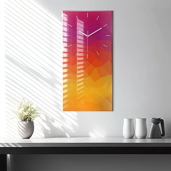 Vertikale Uhr mit motiv Sonnenaufgang