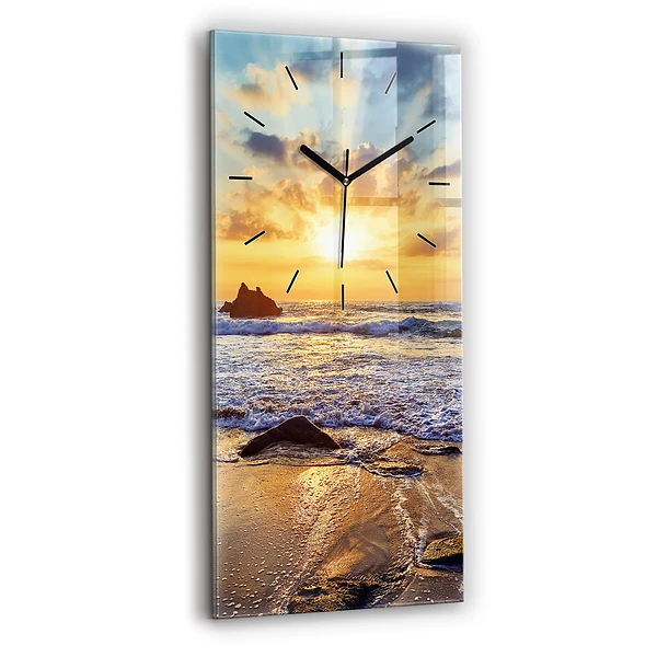 Vertikale Uhr mit motiv Sonnenuntergang am Strand