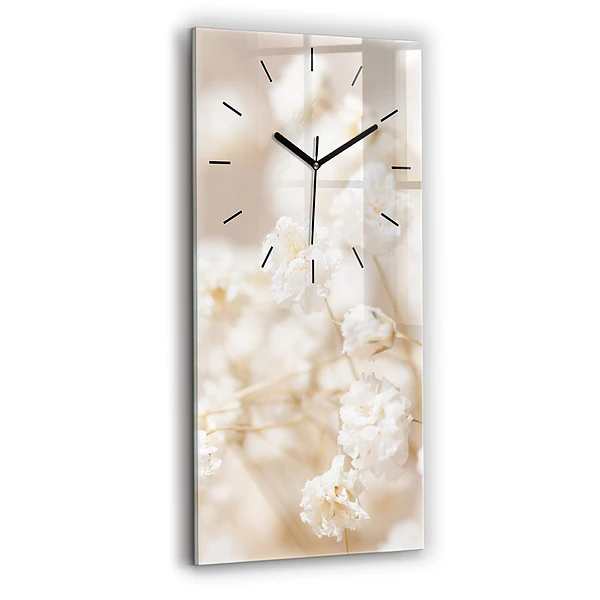 Vertikale Uhr mit motiv Kleine weiße Blumen