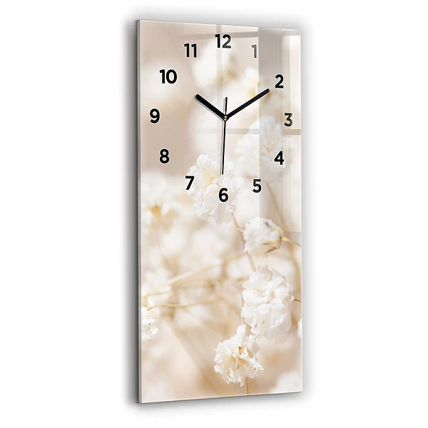 Vertikale Uhr mit motiv Kleine weiße Blumen