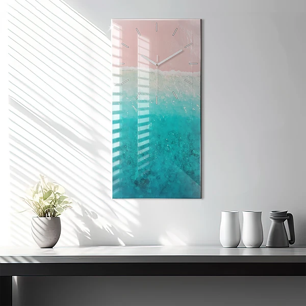 Vertikale Uhr mit motiv Strand Meersand
