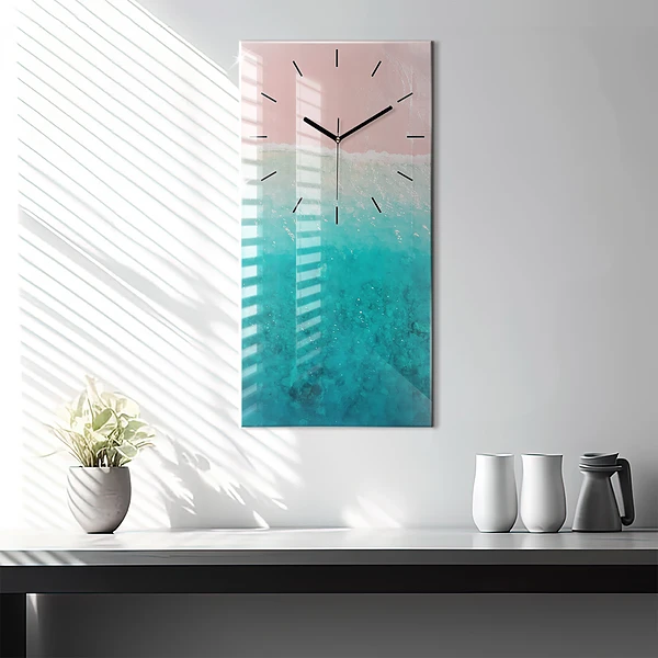 Vertikale Uhr mit motiv Strand Meersand