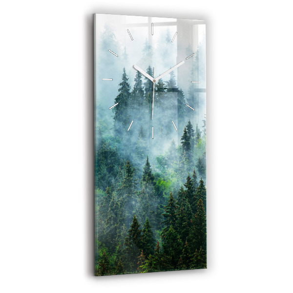 Vertikale Uhr mit motiv Nebliger Wald