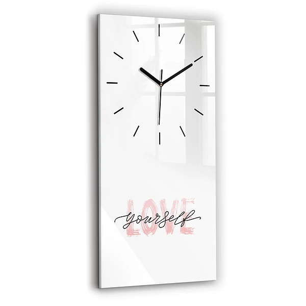 Vertikale Uhr mit motiv Inschrift Liebe dich selbst