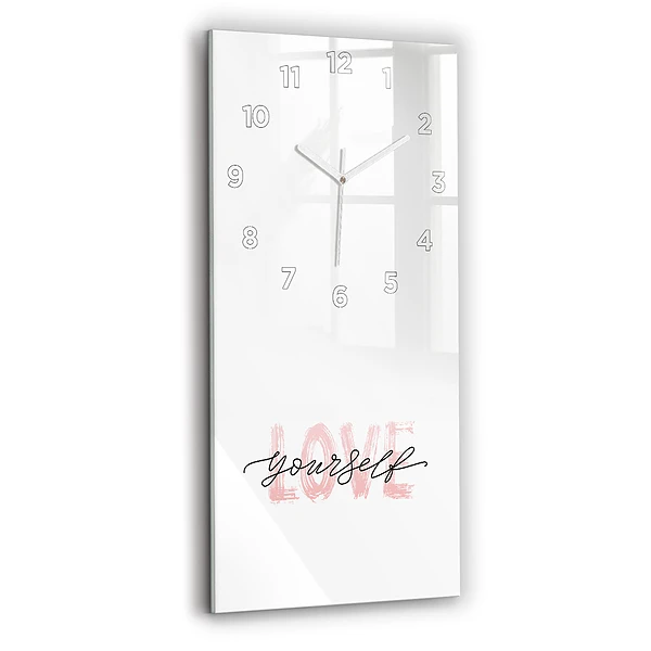 Vertikale Uhr mit motiv Inschrift Liebe dich selbst