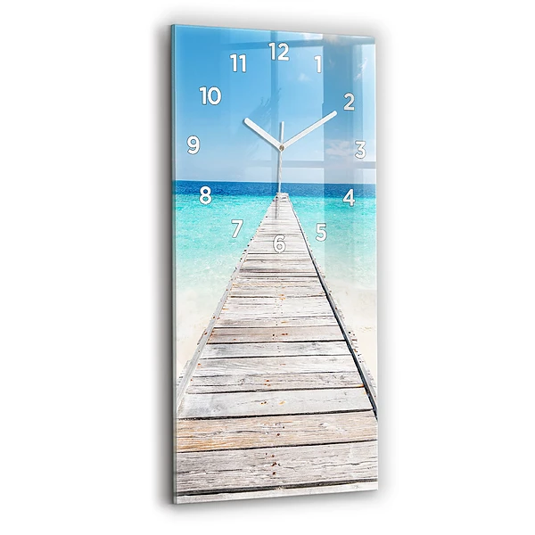 Vertikale Uhr mit motiv Tropische Insel