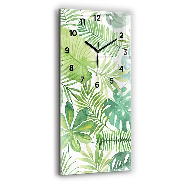 Vertikale Uhr mit motiv Grüne Blätter