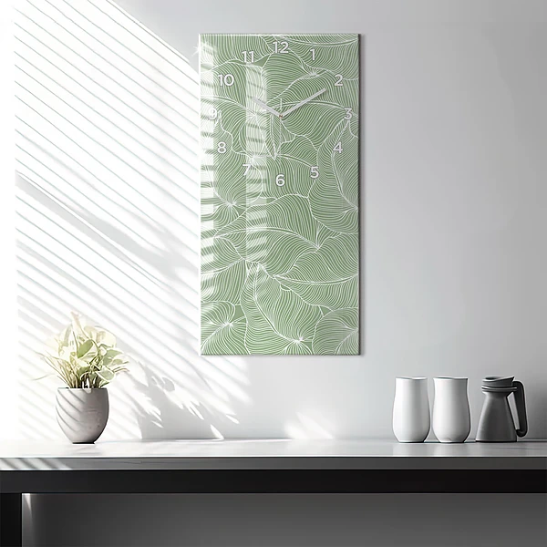 Vertikale Uhr mit motiv Natur Blattmuster