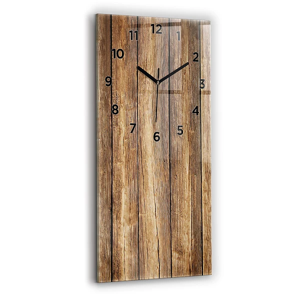 Vertikale Uhr mit motiv Hölzerne Bretter
