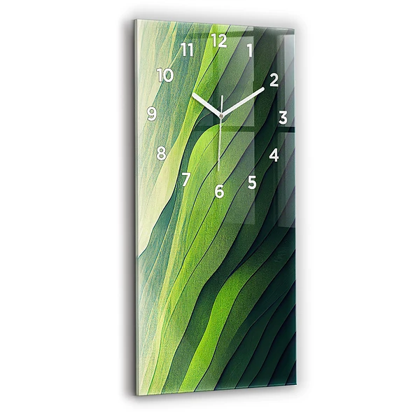 Vertikale Uhr Abstrakte grüne Felder