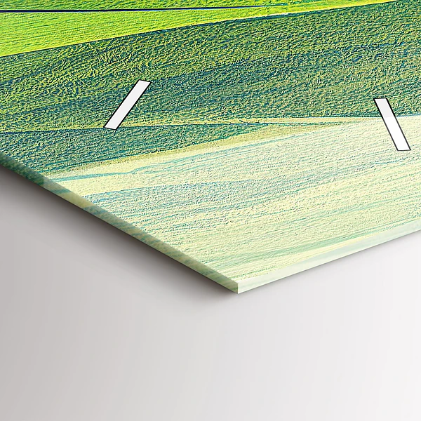 Vertikale Uhr Abstrakte grüne Felder