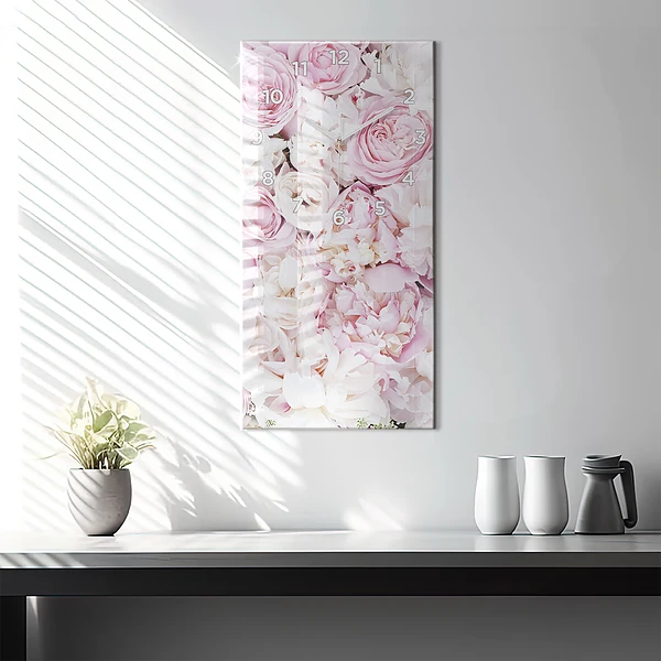 Vertikale Uhr mit motiv Dekorative Blumen